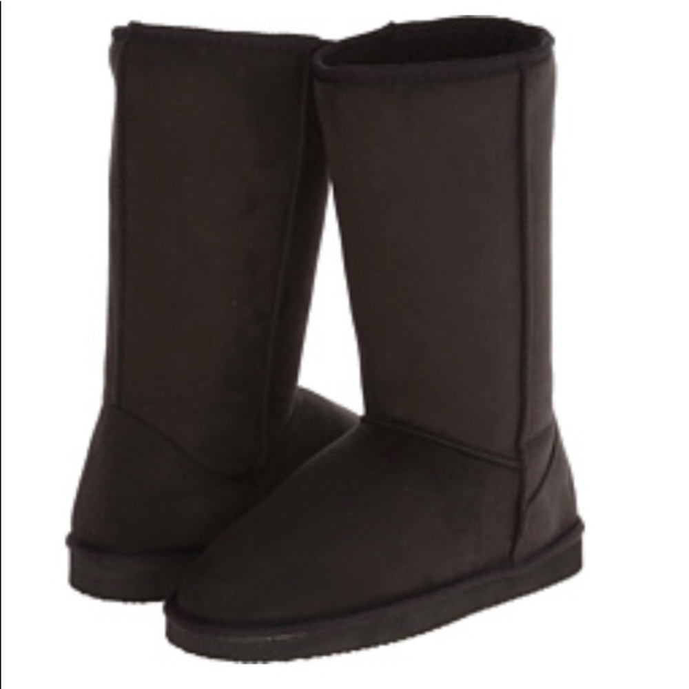 C LABEL mid Calf Suede Black Boots Sz 8 NEW